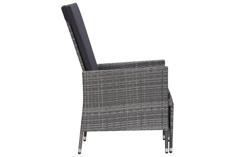 Lænestol til haven med hynder polyrattan grå - Grå - Positionsstole