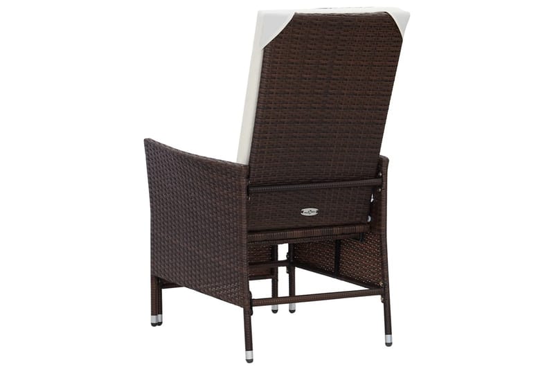Lænestol til haven med hynder polyrattan brun - Brun - Positionsstole