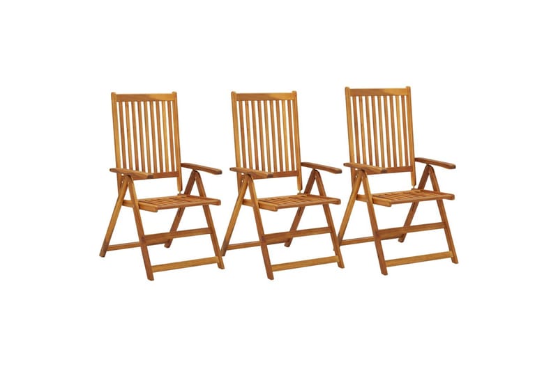 lænestole til haven 3 stk. massivt akacietræ - Brun - Positionsstole