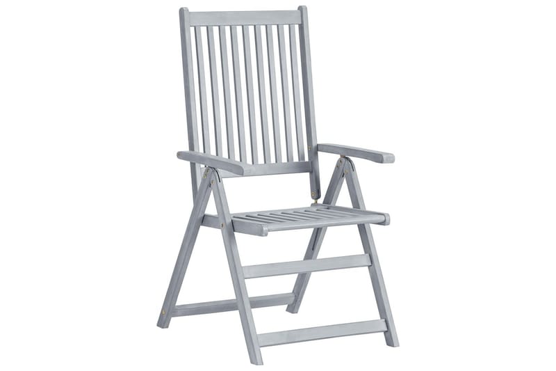 Lænestole til haven 4 stk. massivt akacietræ grå - Grå - Positionsstole