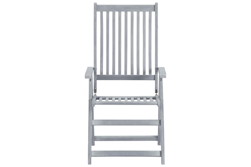 Lænestole til haven 4 stk. massivt akacietræ grå - Grå - Positionsstole