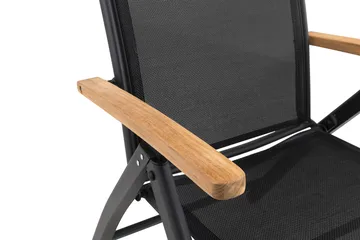 Las Vegas Positionsstol - Sort / teak - Havemøbler - Havestole - Positionsstole