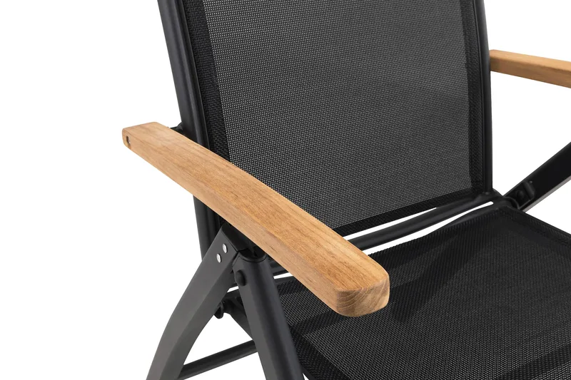 Las Vegas Positionsstol - Sort / teak - Havemøbler - Havestole - Positionsstole