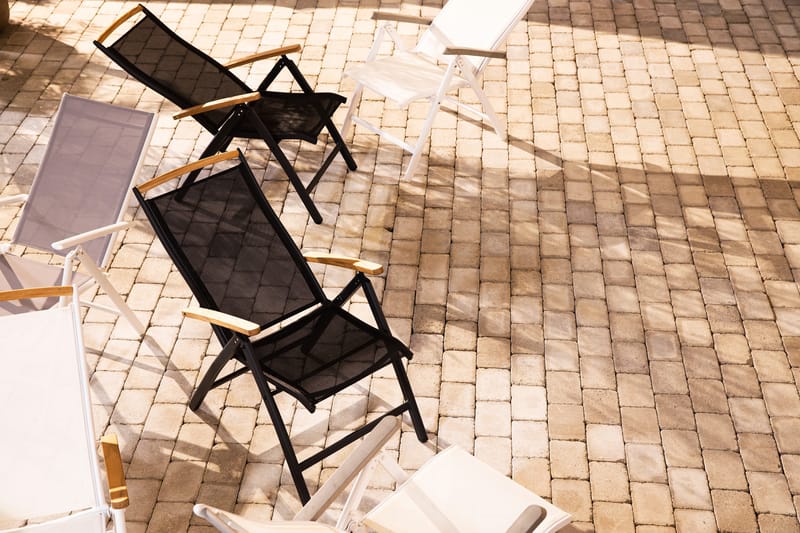 Las Vegas Positionsstol - Hvid/Teak - Havemøbler - Havestole - Positionsstole