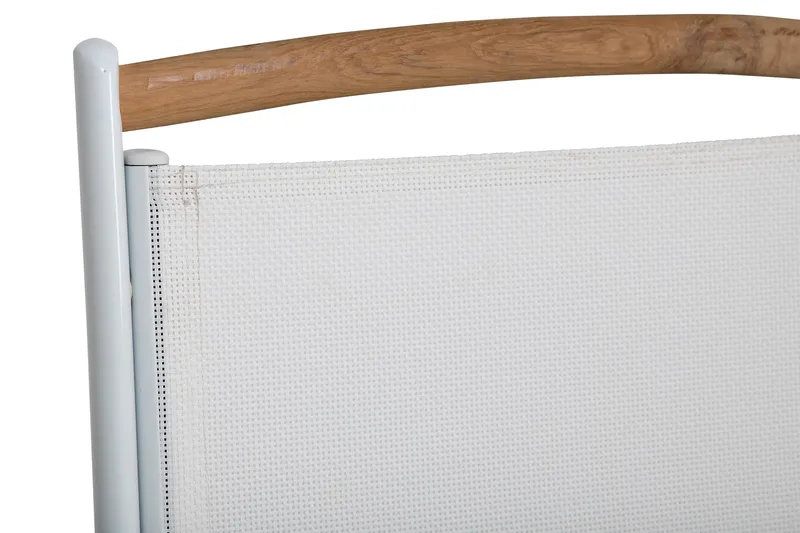 Las Vegas Positionsstol Udendørs - Hvid/Teak - Havemøbler - Havestole - Positionsstole