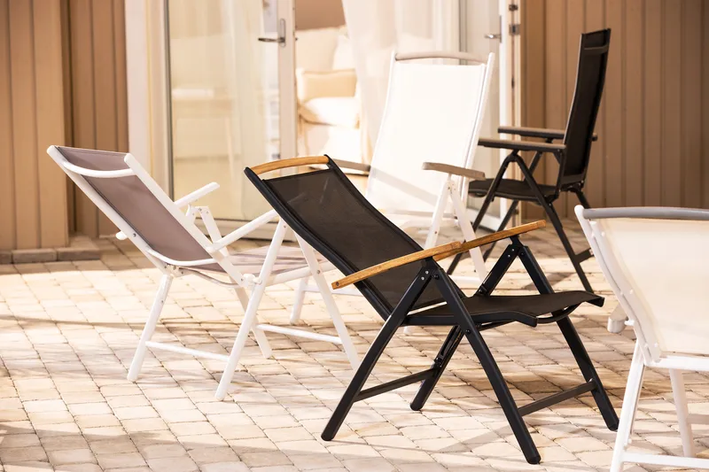 Las Vegas Positionsstol - Sort / teak - Havemøbler - Havestole - Positionsstole