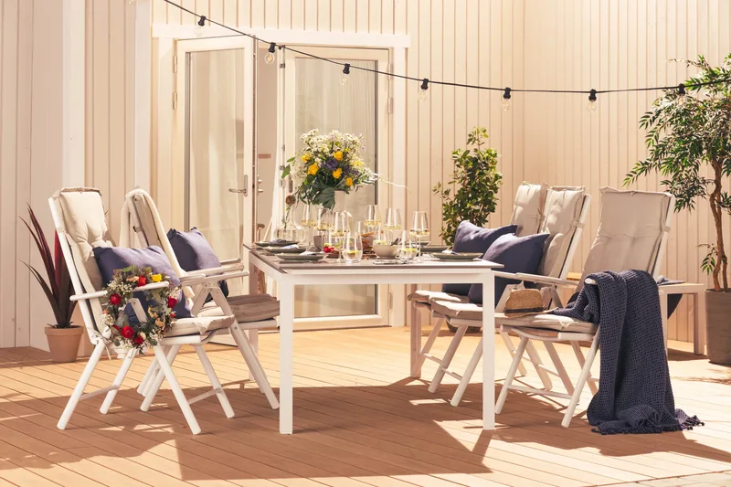 Maggie Positionsstol - Hvid/Grå - Havemøbler - Havestole - Positionsstole