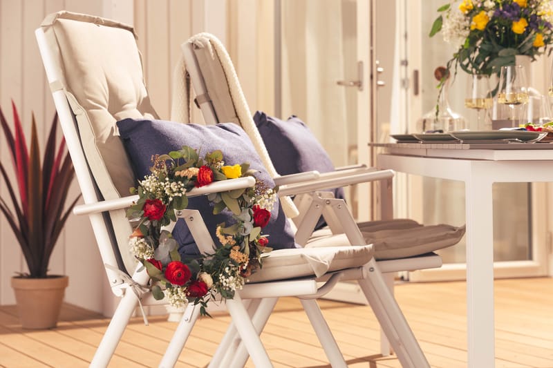 Maggie positionsstol til udendørsbrug - Hvid/grå - Havemøbler - Havestole - Positionsstole