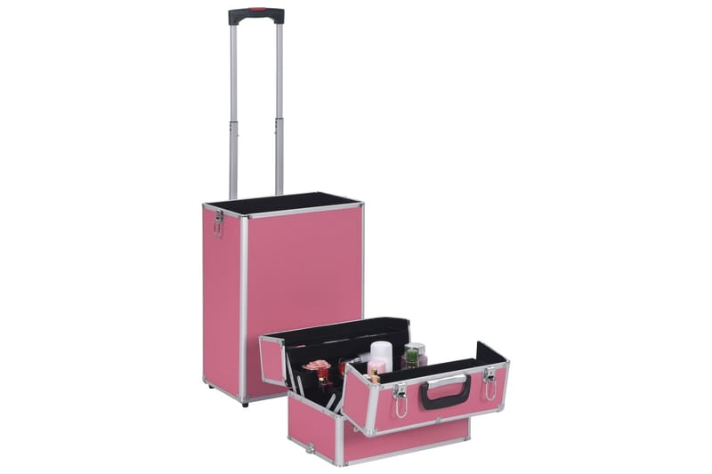 Makeupkuffert Aluminium Pink - Lyserød - Positionsstole