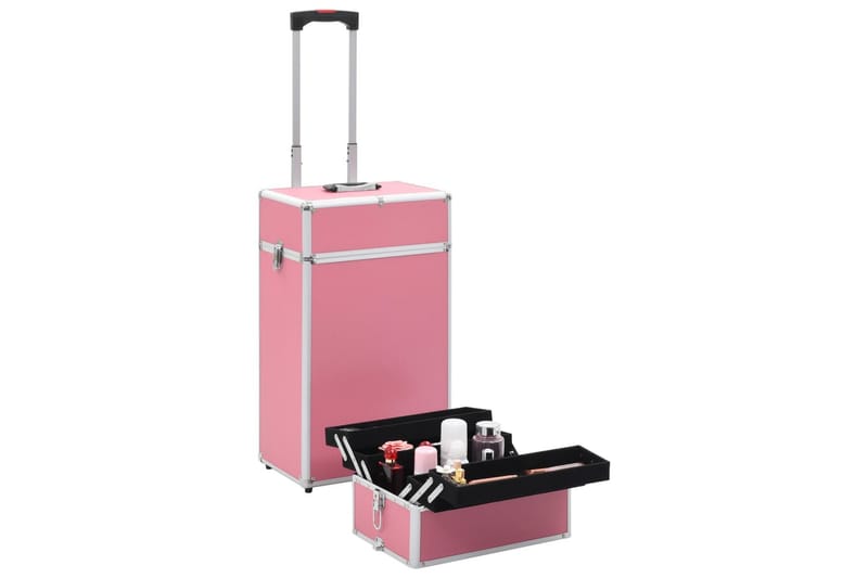 Makeupkuffert Aluminium Pink - Lyserød - Positionsstole