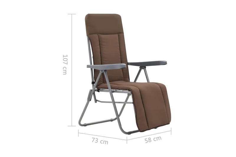 Sammenfoldelige Havestole Med Hynde 2 Stk. Brun - Brun - Positionsstole