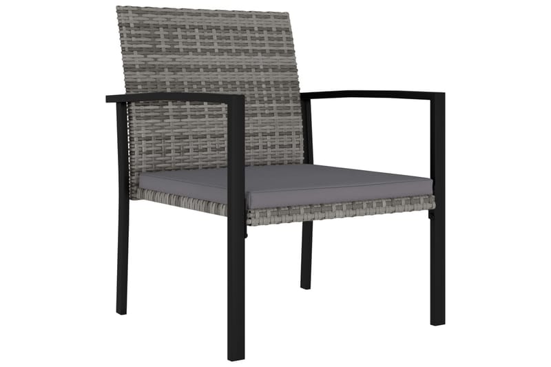 Spisebordsstole til haven 2 stk. polyrattan grå - Grå - Positionsstole