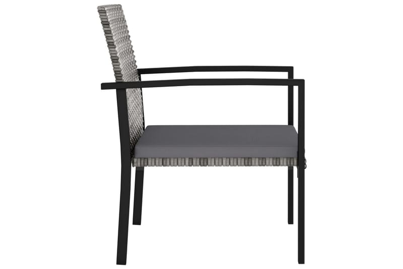 Spisebordsstole til haven 2 stk. polyrattan grå - Grå - Positionsstole