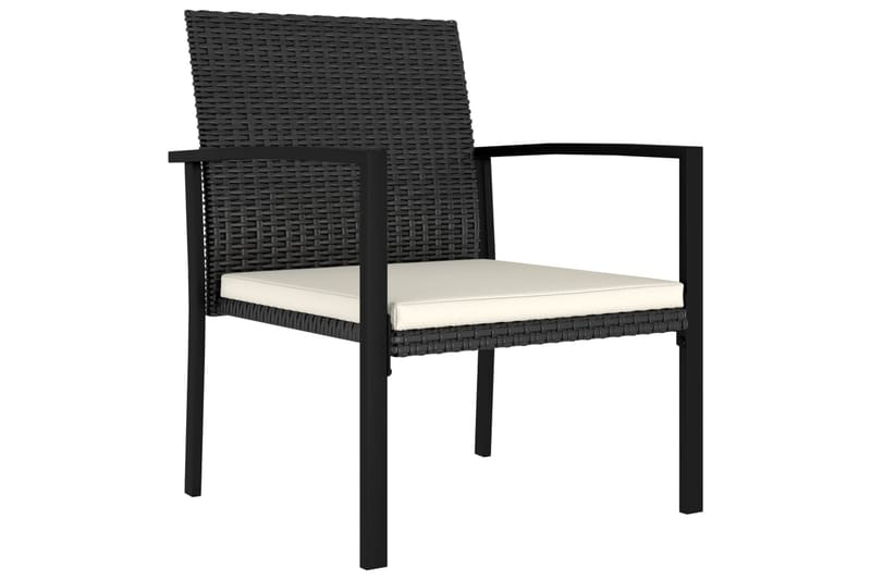 Spisebordsstole til haven 2 stk. polyrattan sort - Sort - Positionsstole