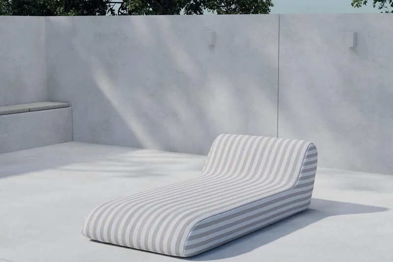 Redang solseng udendørs, Beige og hvide striber