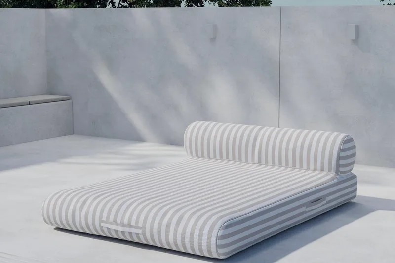 Redang solseng udendørs, Beige og hvide striber