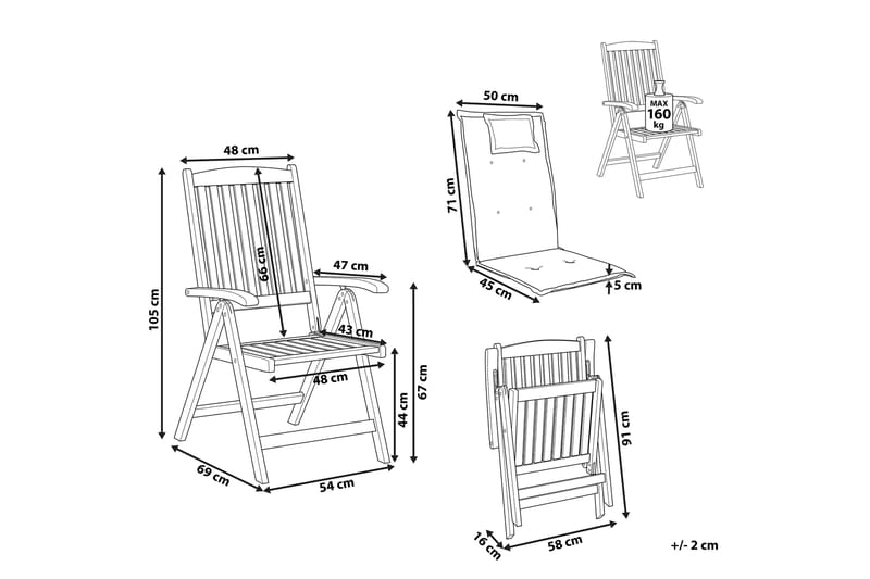 Riliegh Positionsstol - Lysebrun/Blå - Havemøbler - Havestole - Positionsstole