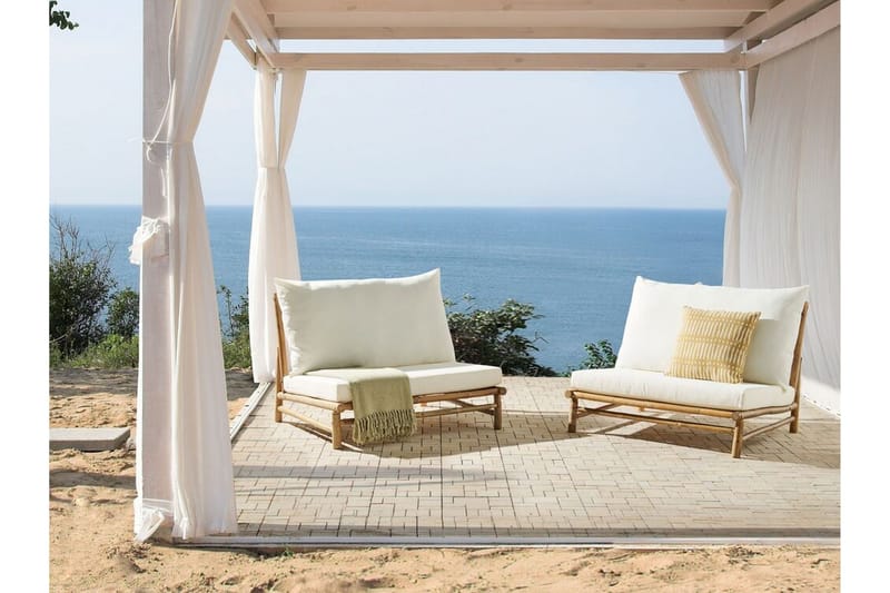 Rosthern Udendørslænestol - Lysebrun/Hvid - Havemøbler - Havestole - Udendørs lænestol