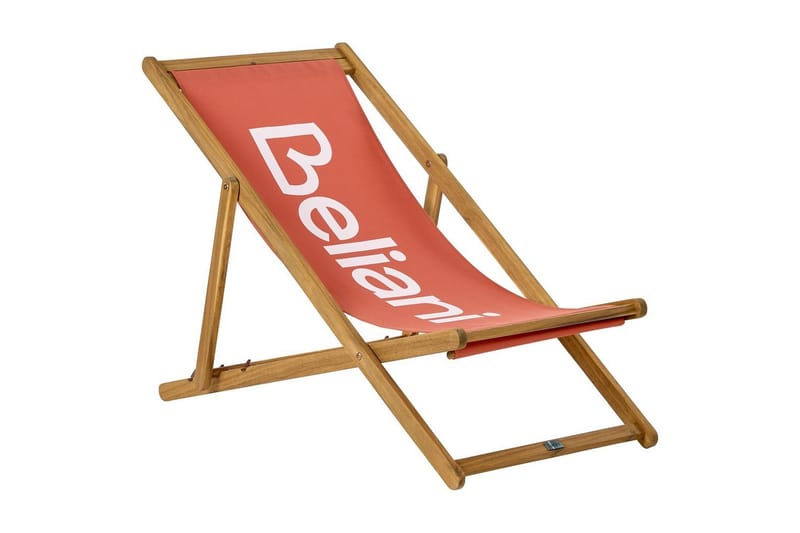 Sammenklappelig dækstol Anzio, Rødt, lyst træ