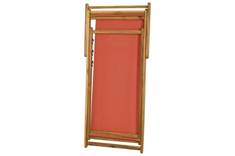 Sammenklappelig dækstol Anzio - Rødt, lyst træ - Havemøbler - Havestole - Solstole