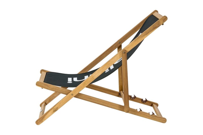 Sammenklappelig dækstol Anzio - Sort, lyst træ - Havemøbler - Havestole - Solstole