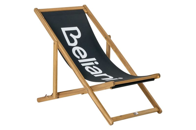Sammenklappelig dækstol Anzio - Sort, lyst træ - Havemøbler - Havestole - Solstole