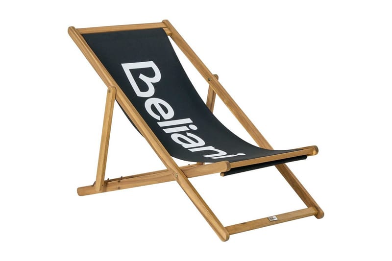 Sammenklappelig dækstol Anzio, Sort, lyst træ