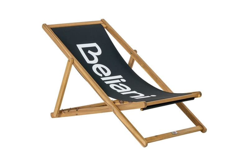 Sammenklappelig dækstol Anzio - Sort, lyst træ - Havemøbler - Havestole - Solstole