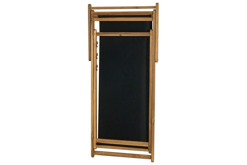 Sammenklappelig dækstol Anzio - Sort, lyst træ - Havemøbler - Havestole - Solstole