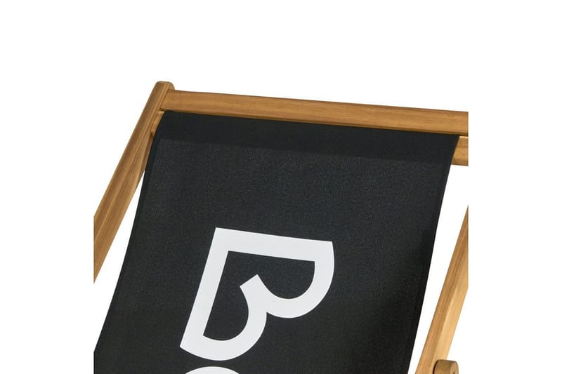 Sammenklappelig dækstol Anzio - Sort, lyst træ - Havemøbler - Havestole - Solstole