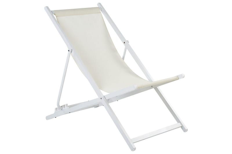 Sammenklappelig liggestol Locri II - Beige, hvid - Havemøbler - Havestole - Solstole