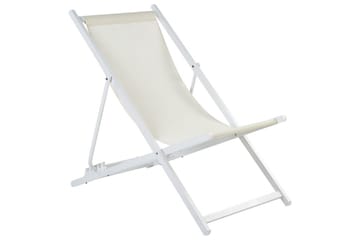 Sammenklappelig liggestol Locri II - Beige, hvid - Havemøbler - Havestole - Solstole