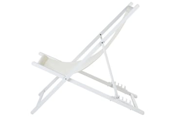 Sammenklappelig liggestol Locri II - Beige, hvid - Havemøbler - Havestole - Solstole