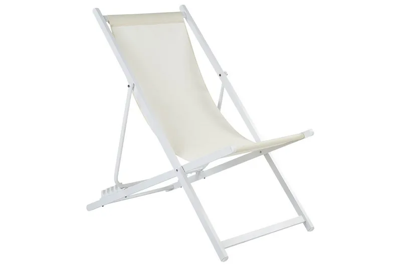 Sammenklappelig liggestol Locri II, Beige, hvid