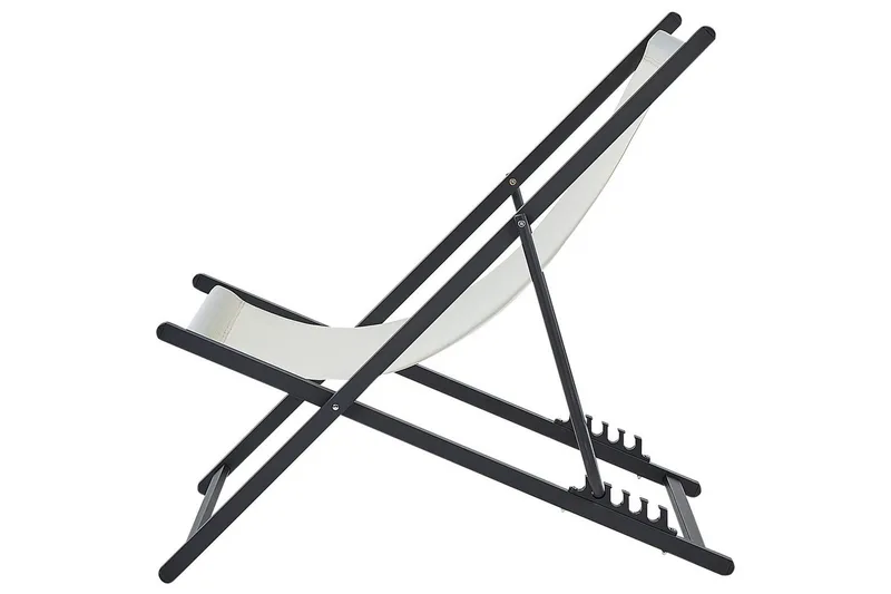 Sammenklappelig liggestol Locri II - Beige, sort - Havemøbler - Havestole - Solstole