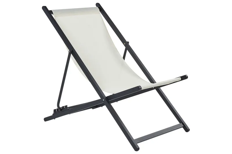 Sammenklappelig liggestol Locri II - Beige, sort - Havemøbler - Havestole - Solstole