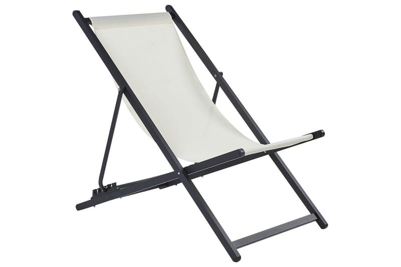 Sammenklappelig liggestol Locri II - Beige, sort - Havemøbler - Havestole - Solstole