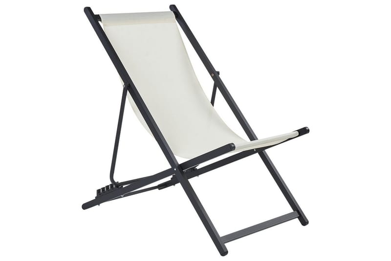Sammenklappelig liggestol Locri II - Beige, sort - Havemøbler - Havestole - Solstole