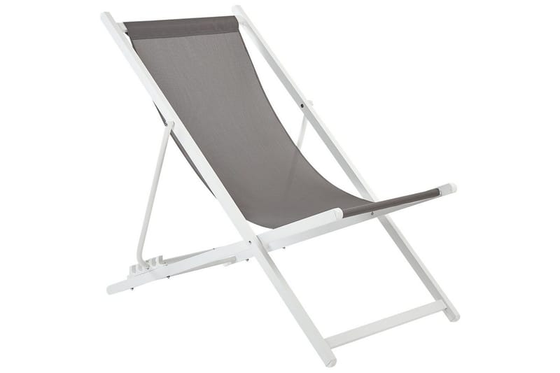 Sammenklappelig liggestol Locri II - Grå, hvid - Havemøbler - Havestole - Solstole