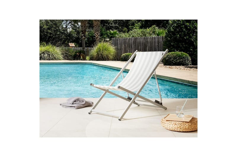 Sammenklappelig liggestol Locri II - Hvid, Grå - Havemøbler - Havestole - Solstole