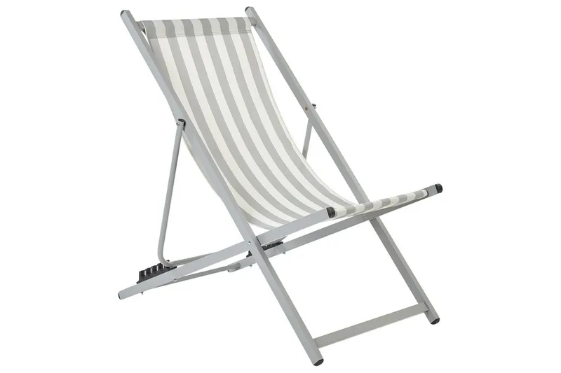 Sammenklappelig liggestol Locri II - Hvid, Grå - Havemøbler - Havestole - Solstole