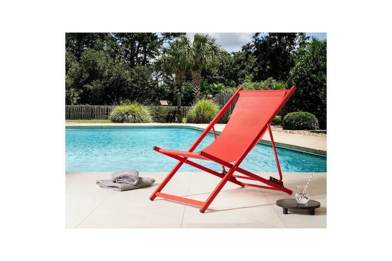 Sammenklappelig liggestol Locri II - Rød - Havemøbler - Havestole - Solstole
