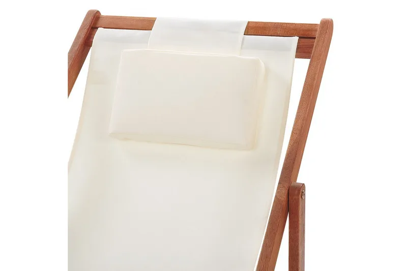 Solseng 2 erstatningsstoffer Avellino - Hvid, mørkt træ, flerfarvet - Havemøbler - Havestole - Solstole