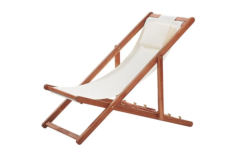 Solseng 2 erstatningsstoffer Avellino - Hvid, mørkt træ, flerfarvet - Havemøbler - Havestole - Solstole