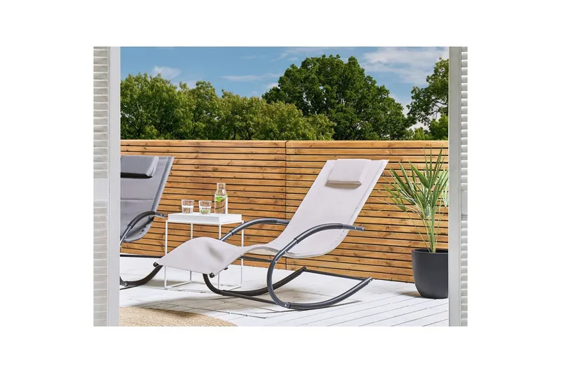 Solseng Carano II - Beige, sort - Havemøbler - Havestole - Solseng & solvogn