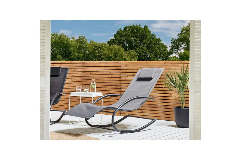 Solseng Carano II - Lys grå, sort - Havemøbler - Havestole - Solseng & solvogn