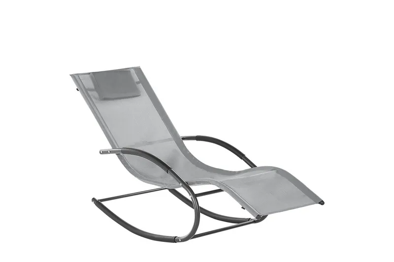 Solseng Carano II - Lys grå, sort - Havemøbler - Havestole - Solseng & solvogn