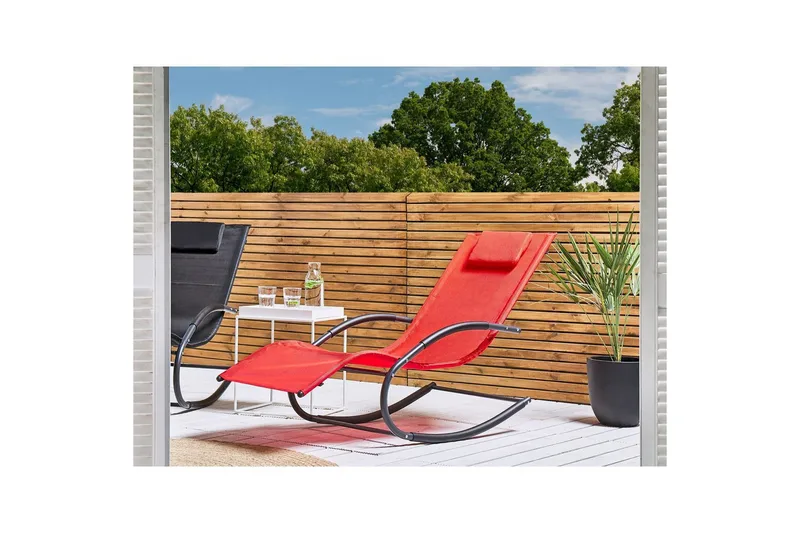 Solseng Carano II - Rød, Sort - Havemøbler - Havestole - Solseng & solvogn