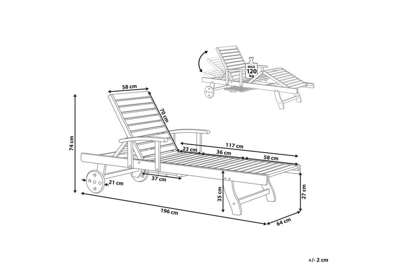 Solseng Java - Lystræ, Lyse træ - Havemøbler - Havestole - Solseng & solvogn