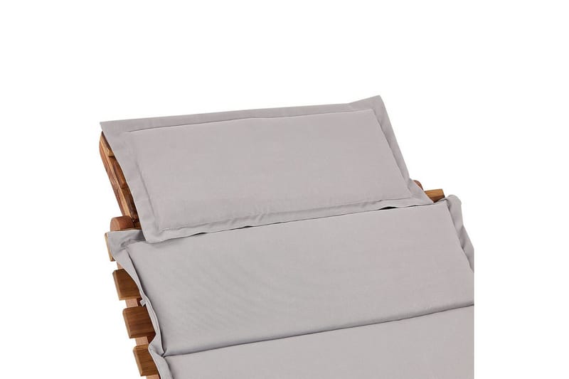 Solseng Luino - Lyst træ, grå - Havemøbler - Havestole - Solseng & solvogn